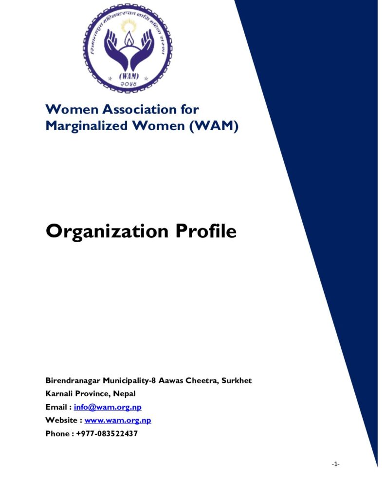 thumbnail of Organizational Profile of WAM_PDF